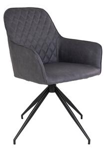 House Nordic Jídelní židle z PU s otočným kloubem, tmavě šedá s černými nohami, HN1221 (Tmavě šedá)