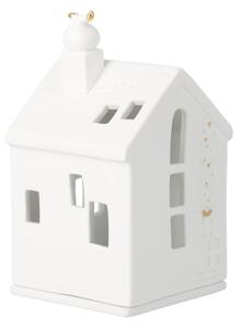 Porcelánový svícen Domek Santa v komíně 13 cm