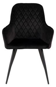 House Nordic Jídelní židle ze sametu, černá s černými nohami, HN1207 (Černá)