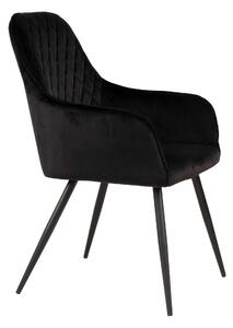 House Nordic Jídelní židle Harbo (Židle z černého sametu s černými nohami\nHN1207)