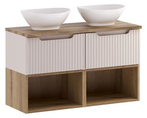 Comad Koupelnová skříňka s deskovým umyvadlem set Nova Cashmere 100 kašmír/dub coast evoke