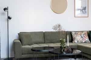House Nordic Pohovka Lounge Sofa, pravá strana v olivově zelené barvě se čtyřmi polštáři a nohami z černého dřeva, HN1020 (Olivově zelená)