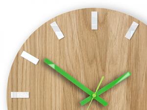 ModernClock Nástěnné hodiny Simple Oak hnědo-zelené