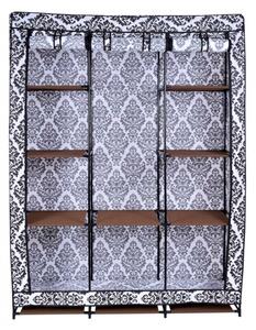 TZB Textilní skříň Mira s 10 policemi - černo-bílá
