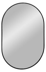 Černé oválné nástěnné zrcadlo Vardar 50x80 cm