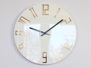 ModernClock Nástěnné hodiny Slim Gold bílé