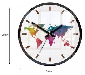 ModernClock Nástěnné hodiny Map barevné