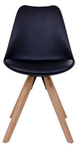 House Nordic Jídelní židle Bergen (Židle v černé barvě s nohami z přírodního dřeva)
