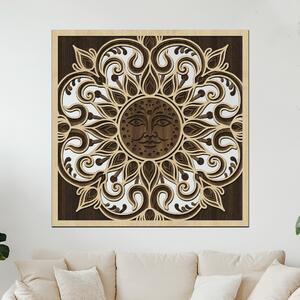 Dřevěný obraz Sluneční záře | Rozměry (cm): 40x40 | Zvolte barvu dekoru: Javor-Ořech-Wenge