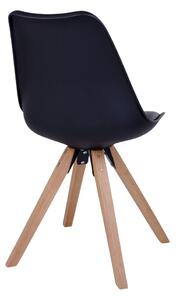 House Nordic Jídelní židle, černá s přírodními nohami (Černá)