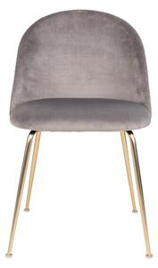 House Nordic Jídelní židle Geneve (Židle v šedém sametu s nohami v mosazném vzhledu\nHN1213)