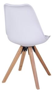 House Nordic Jídelní židle Bergen (Židle v bílé barvě s nohami z přírodního dřeva)