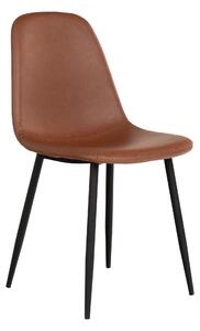 House Nordic Jídelní židle z PU, světle hnědá vintage s černými nohami, HN1224 (Hnědá)