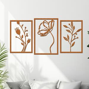 Dřevo života | Dřevěný obraz Letní květiny | Rozměry (cm): 80x40 | Zvolte barvu dekoru: Třešeň