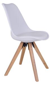 House Nordic Jídelní židle Bergen (Židle v bílé barvě s nohami z přírodního dřeva)