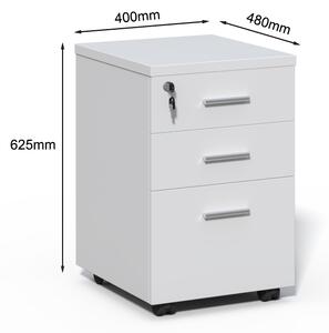 Kancelářský stůl s kontejnerem a komodou Houseland Prime Home 03 160 cm bílý