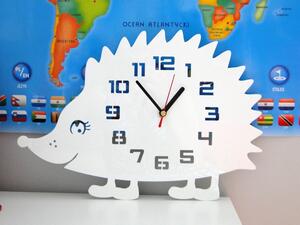ModernClock Nástěnné hodiny Ježek bílé