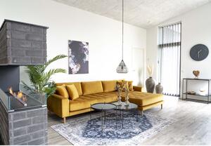 House Nordic Pohovka Lido Lounge (Pohovka vpravo v hořčicově žlutém sametu se čtyřmi polštáři\nHN1004)