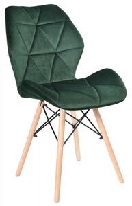 TZB Čalouněná židle RENNES VELVET - tmavě zelená