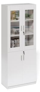 Vysoká kancelářská skříň Houseland Prime Neo 02 80 cm bílá