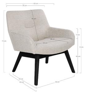 House Nordic Lounge Chair v látce, písková s černými nohami (Písková)