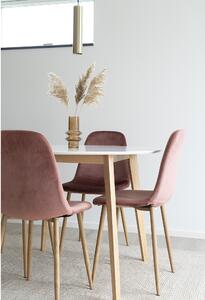 House Nordic Jídelní stůl Vojens kulatý bílý, 105cm (Jídelní stůl v bílé a přírodní barvě\nØ105,v75 cm)