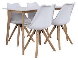 House Nordic Jídelní stůl Vojens bílý, 120cm (Jídelní stůl v bílé a přírodní barvě\n120x70xh75 cm)