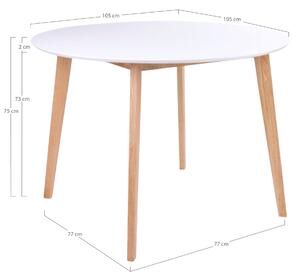 House Nordic Jídelní stůl, bílý a přírodní\nØ105x75 cm (Bílá)