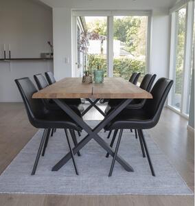 Dubový jídelní stůl Tamko z masivu 200 cm, přírodní/černá