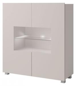 Vitrína Bralani BR01, Barva: černá / černá lesk, Osvětlení: osvětlení LED - bílé 5902928149104