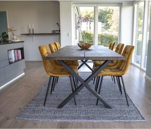 House Nordic Jídelní stůl Toulon (Jídelní stůl v barvě kouřový olejovaný se zvlněnou hranou - připravený na roztahovací desky\n\n200x95xh75 cm)