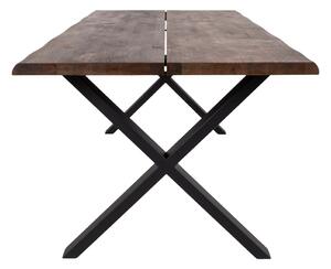 Dubový jídelní stůl Tamko z masivu 200 cm, tmavě hnědá/černá