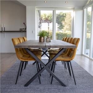 House Nordic Jídelní stůl Montpellier (Jídelní stůl v barvě kouřového olejovaného dubu s rovnou hranou - připravený na rozkládací desky\n200x95xh75 cm)