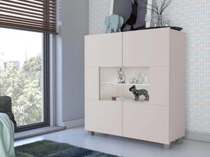Vitrína Bralani BR01, Barva: Kašmír, Osvětlení: osvětlení LED - bílé 5903211429224