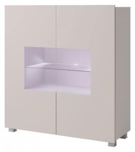 Vitrína Bralani BR01, Barva: černá / černá lesk, Osvětlení: osvětlení LED - bílé 5902928149104