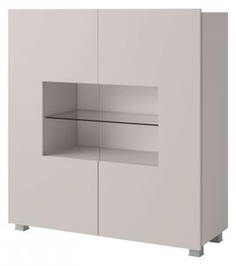 Vitrína Bralani BR01, Barva: černá / černá lesk, Osvětlení: osvětlení LED - bílé 5902928149104