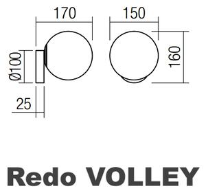 Redo Volley černé nástěnné světlo/bílá koule