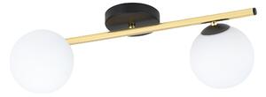 Stropní svítidlo SPLENDI 2 – černé, opálové sklo, 2× E14, šířka 55 cm