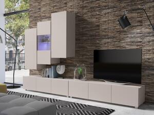 Obývací stěna Bralani XVII, Barva: Kašmír, Osvětlení: osvětlení LED - modré 5903211429644