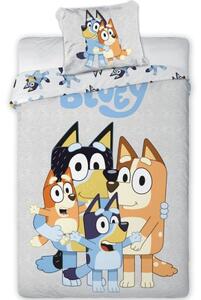 Bavlněné ložní povlečení Bluey - motiv rodinka - 100% bavlna - 70 x 80/90 cm + 140 x 200 cm