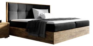 Manželská postel WOOD 8, 120x200, dub lancelot/černá