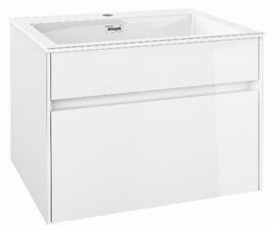 Kielle Nefia - Skříňka s umyvadlem 60 cm, lesklá bílá 50027S600