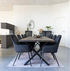House Nordic Jídelní stůl Toulon (Jídelní stůl v barvě kouřového olejovaného dubu se zvlněným okrajem - připravený na rozkládací desky\n\n240x95xh75cm)