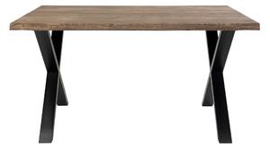 Dubový jídelní stůl Tamko z masivu 140 cm, tmavě hnědá/černá