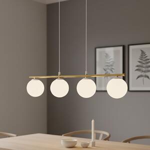 Závěsné svítidlo ALLORA 4 – bílé, opálové sklo, 4× E14, šířka 85 cm