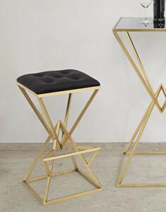 Barová stolička Mauro Ferretti Pyrmo 40x40x75 cm, zlatá/černá