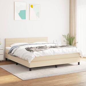 Box spring postel s matrací krémová 160x200 cm textil 3140150