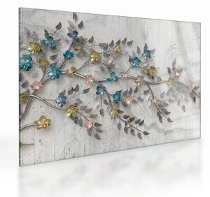 Skleněný obraz- Na větvi - abstraktní (70x50 cm)