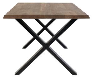 Dubový jídelní stůl Tamko z masivu 300 cm, tmavě hnědá/černá