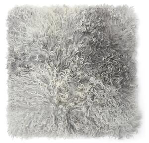 Skinnwille Home Collection Polštář tibetská kožešina přírodní, Natural Grey. 40x40 cm